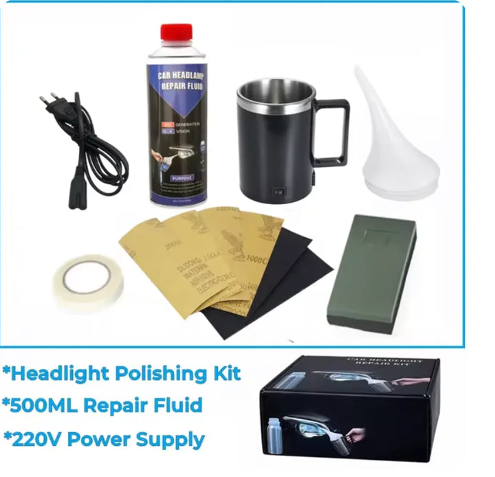 Headlight Repair Fluid & Polisher Kit for Car Lens Restoration - epsaxa stores