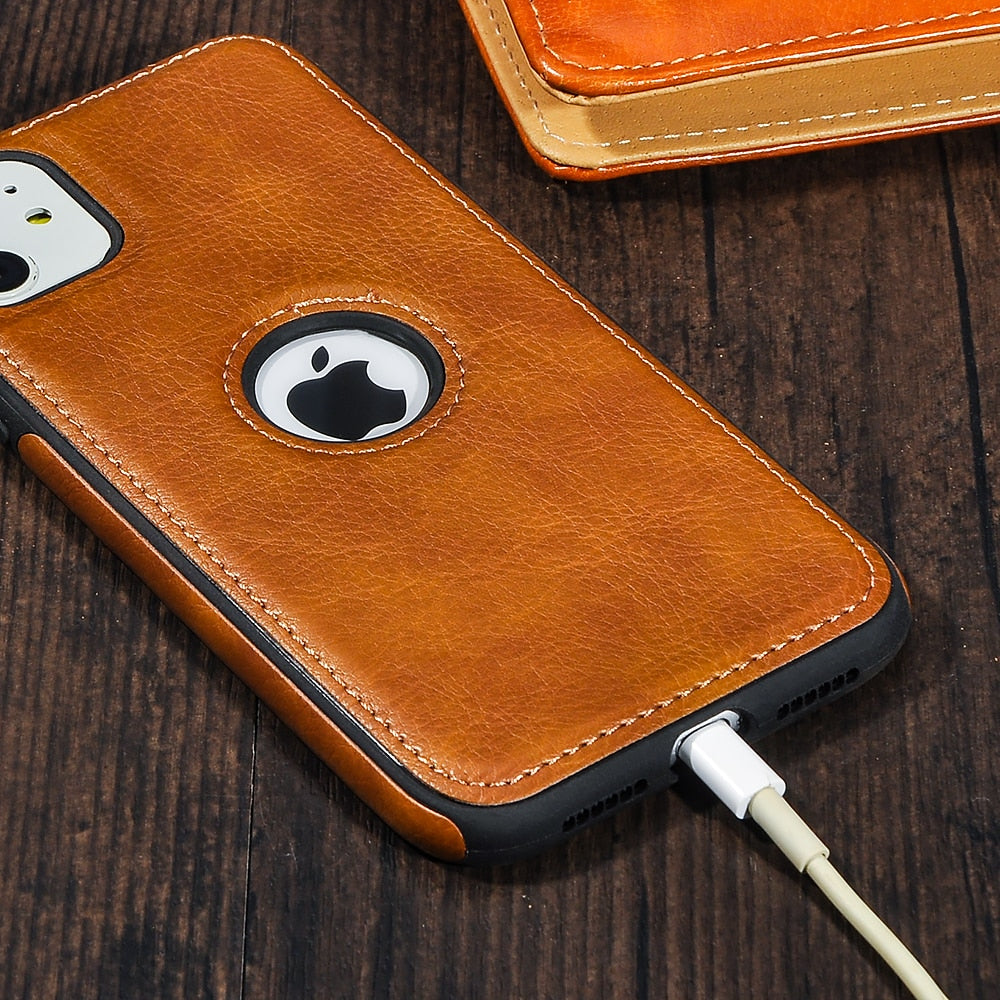 Solid Color PU Leather Phone Case For iPhones - epsaxa stores